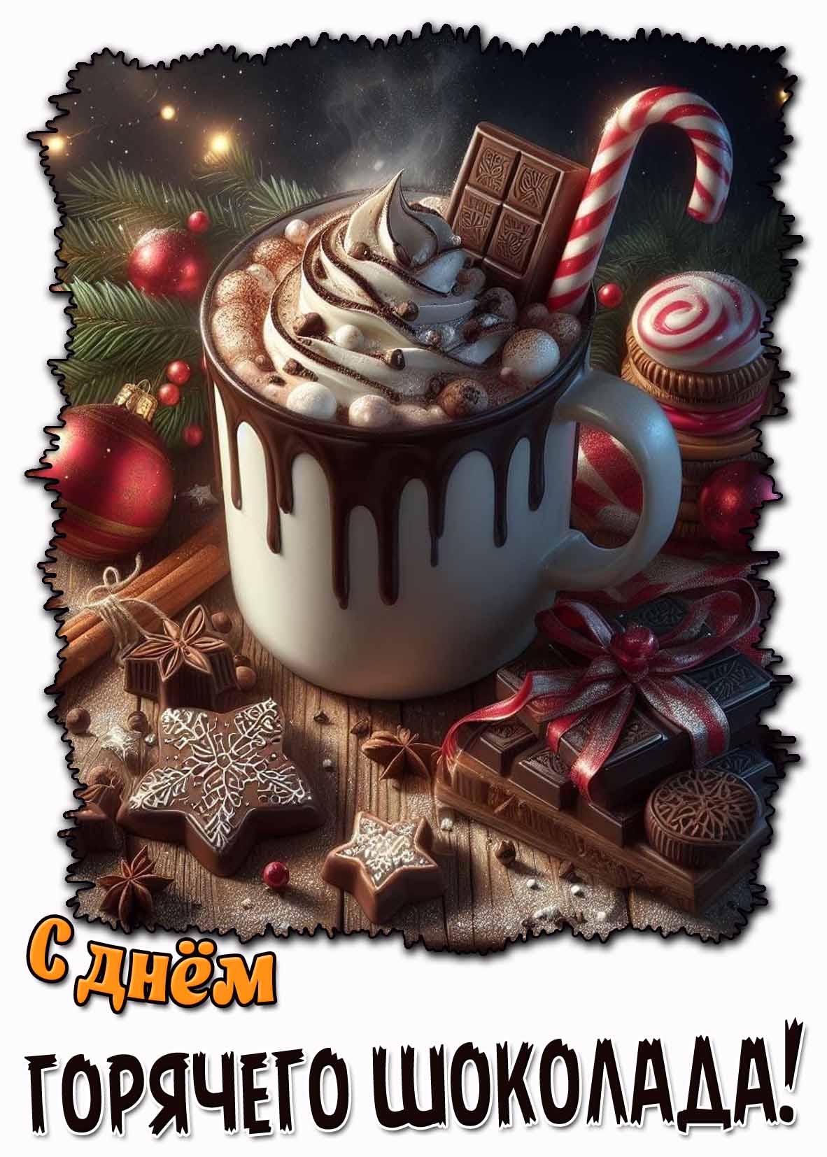 Креативная картинка с днём горячего шоколада