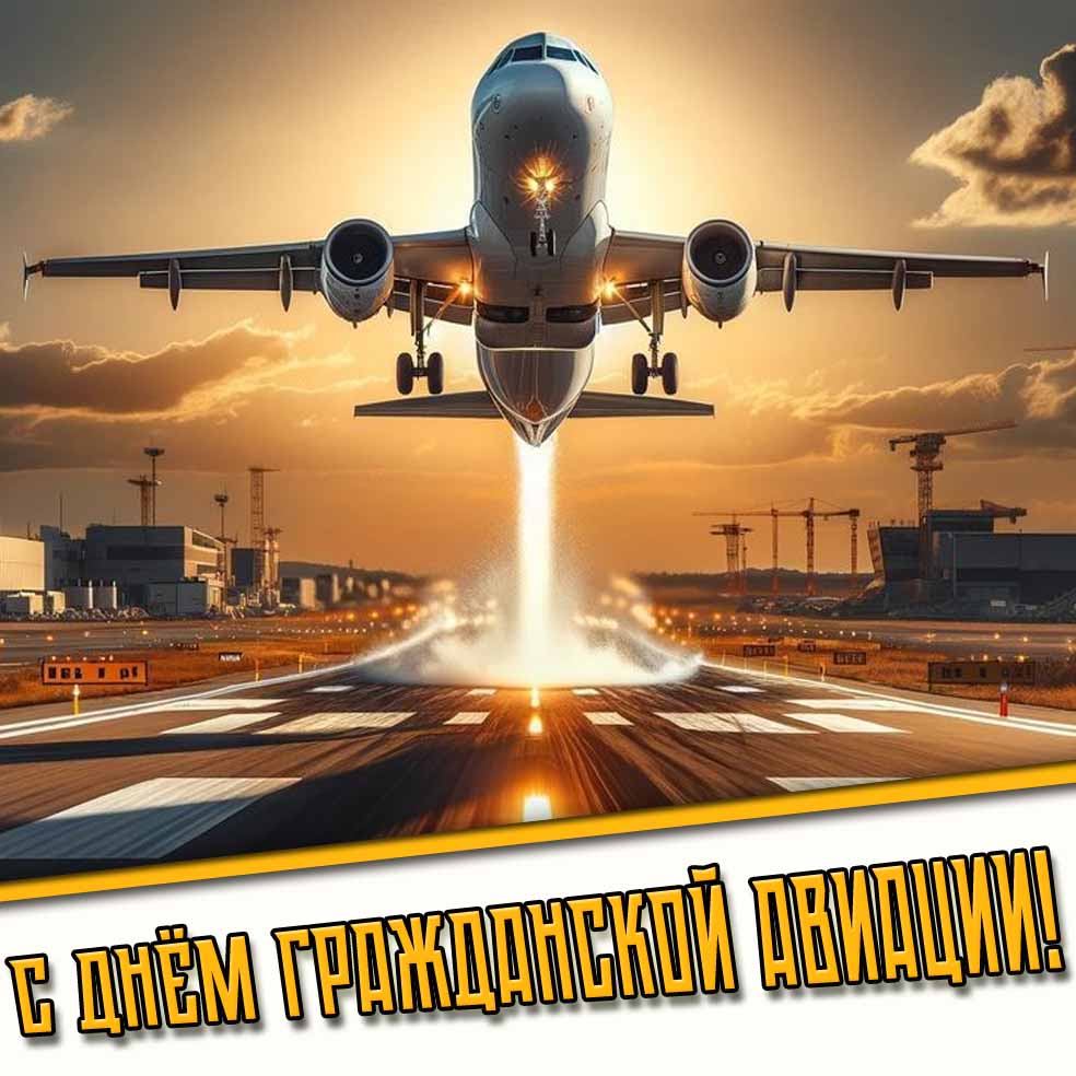 С днём гражданской авиации! - стильная открытка