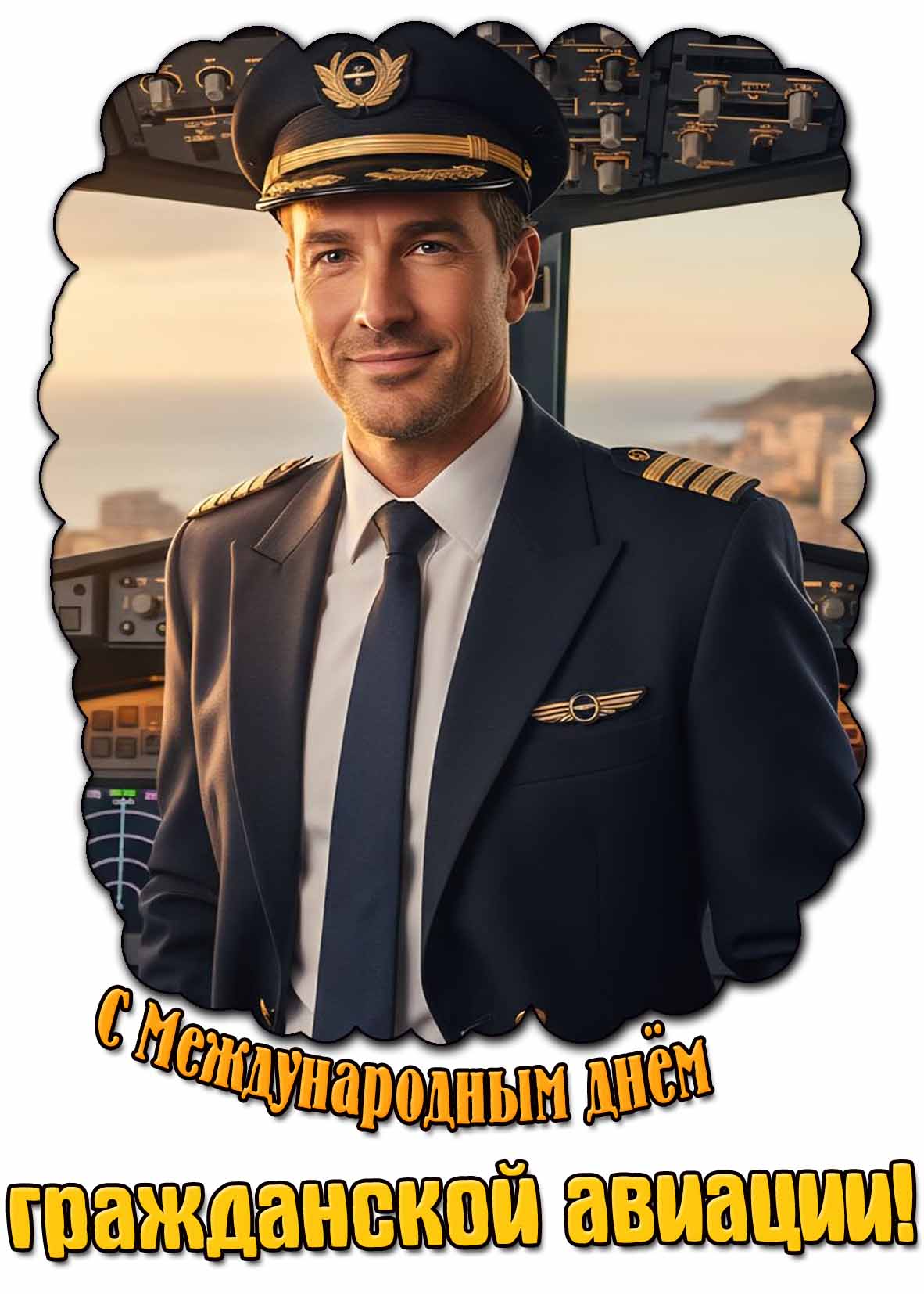 С Международным днём гражданской авиации! - красивая картинка для пилота