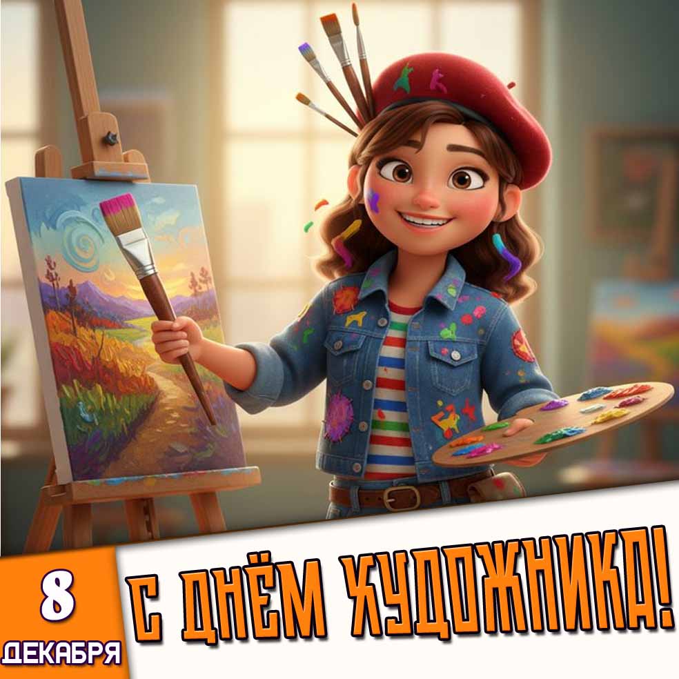 Картинка 8 декабря - с днём художника!