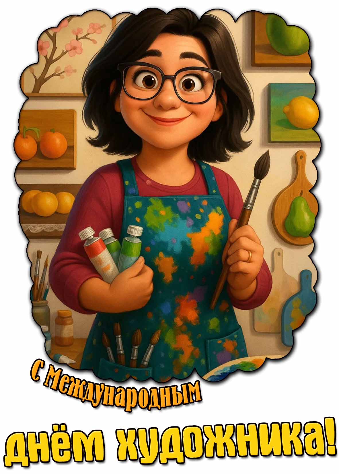 С Международным днём художника! - картинка для женщины