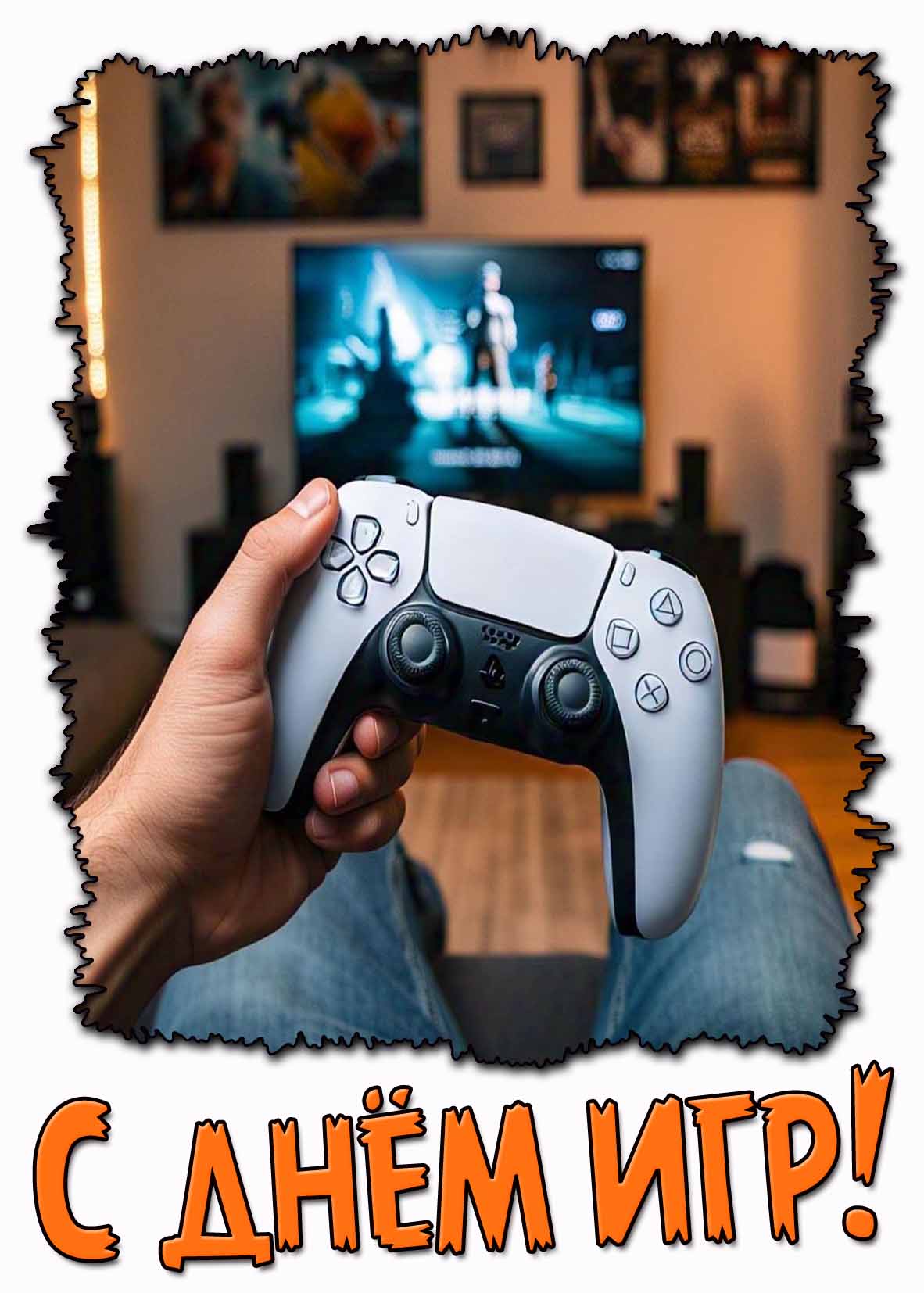 Открытка с днём игр