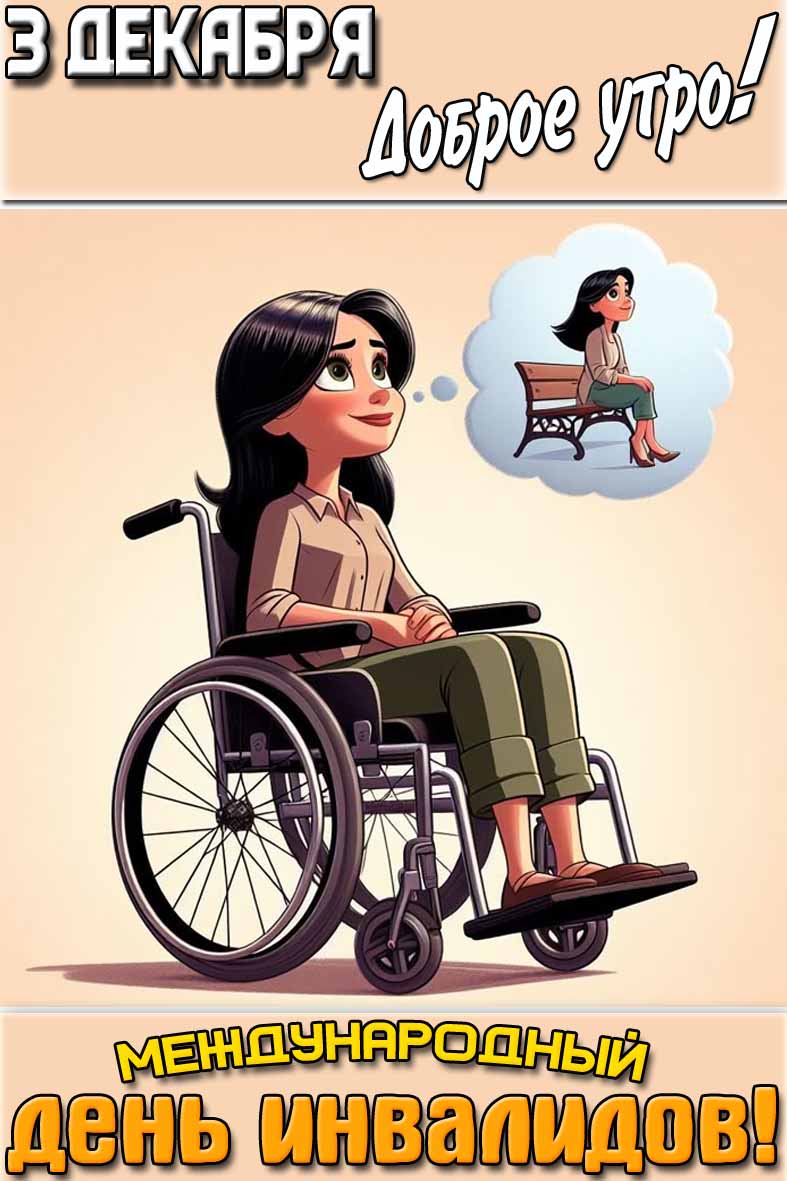 Открытка "3 декабря доброе утро! Международный день инвалидов!"