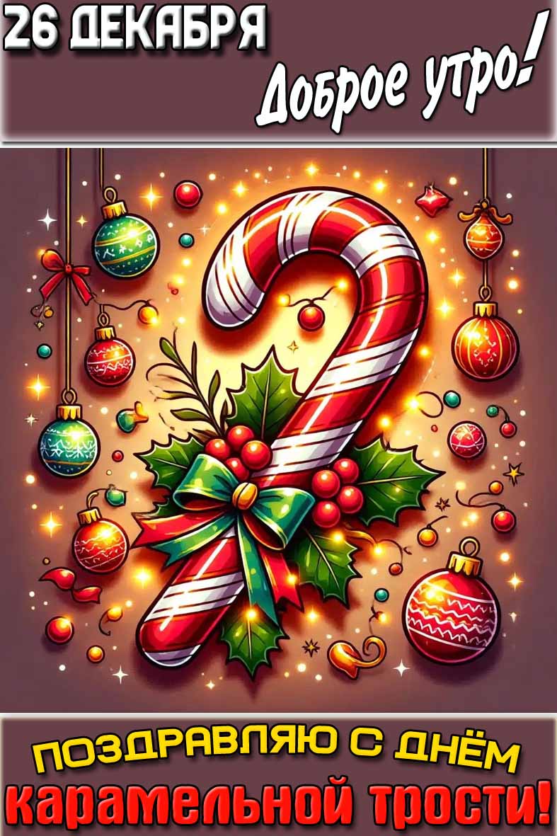 Картинка "26 декабря доброе утро! Поздравляю с днём карамельной трости!"