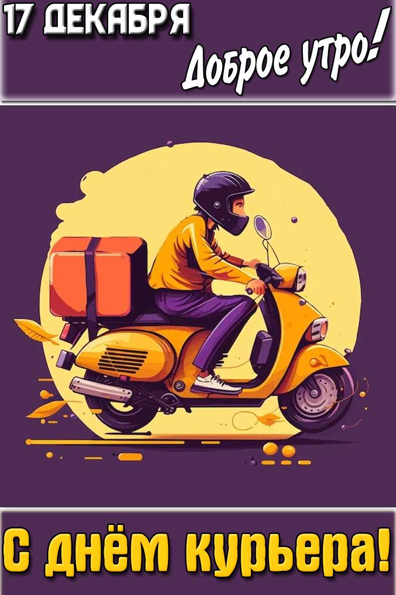 Открытка "17 декабря доброе утро! С днём курьера!"