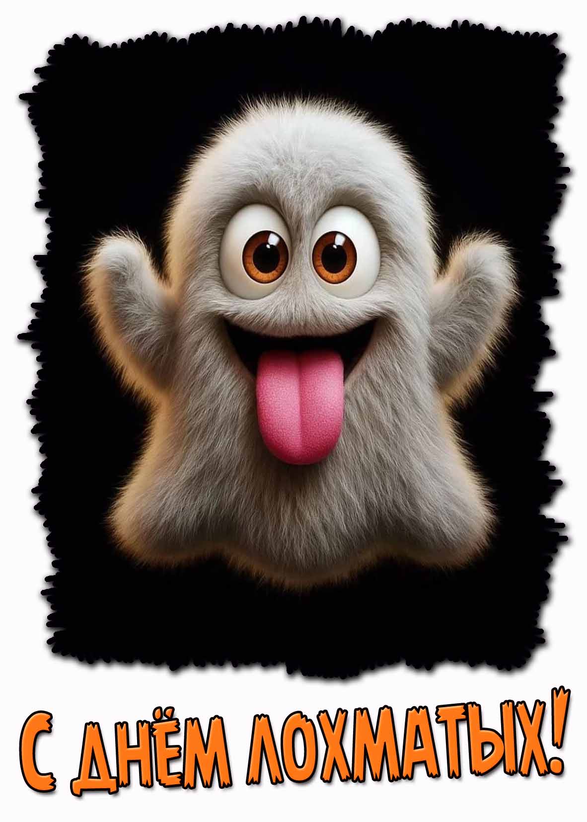 С днём лохматых! - прикольная открытка