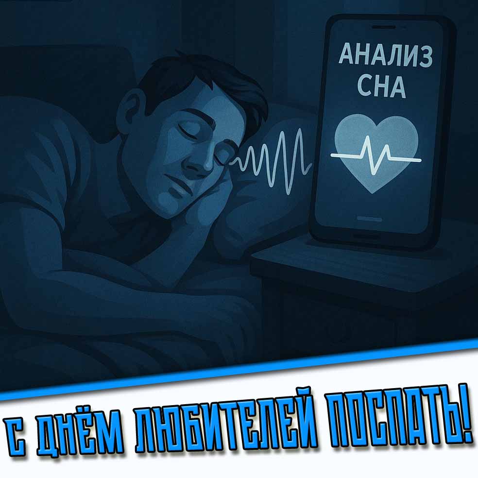 С днём любителей поспать! - открытка для мужчины