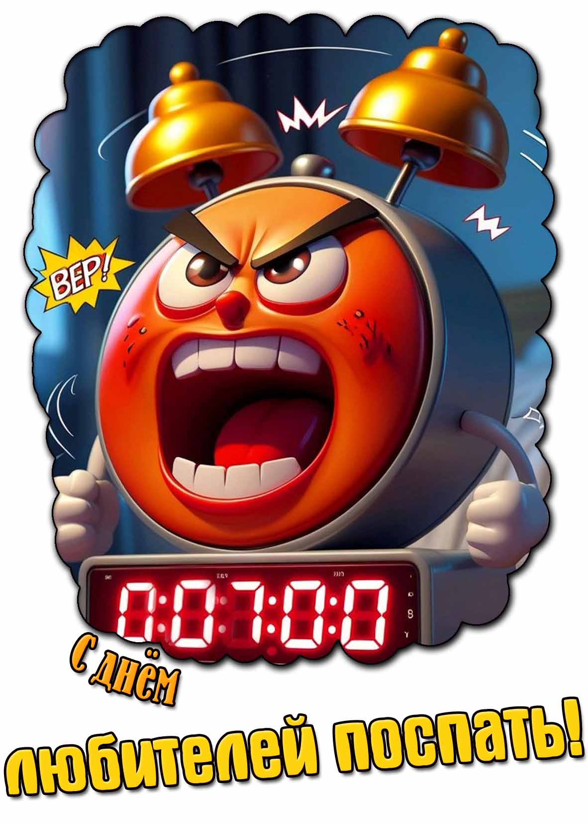 Смешная открытка с днём любителей поспать