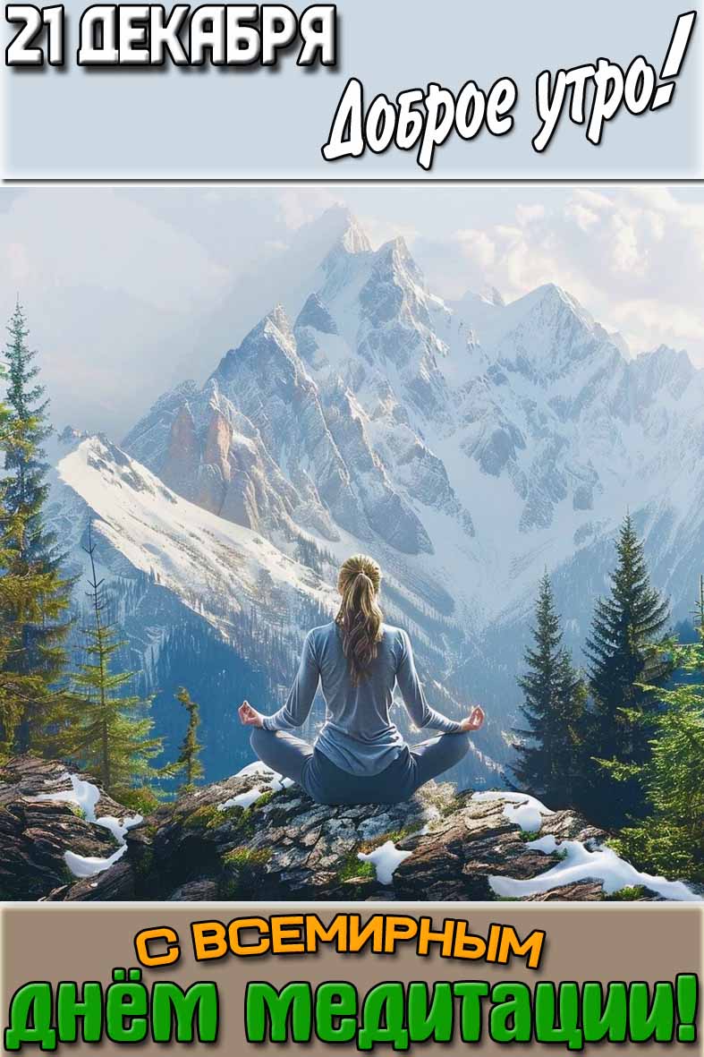 Картинка "21 декабря доброе утро! С Всемирным днём медитации!"