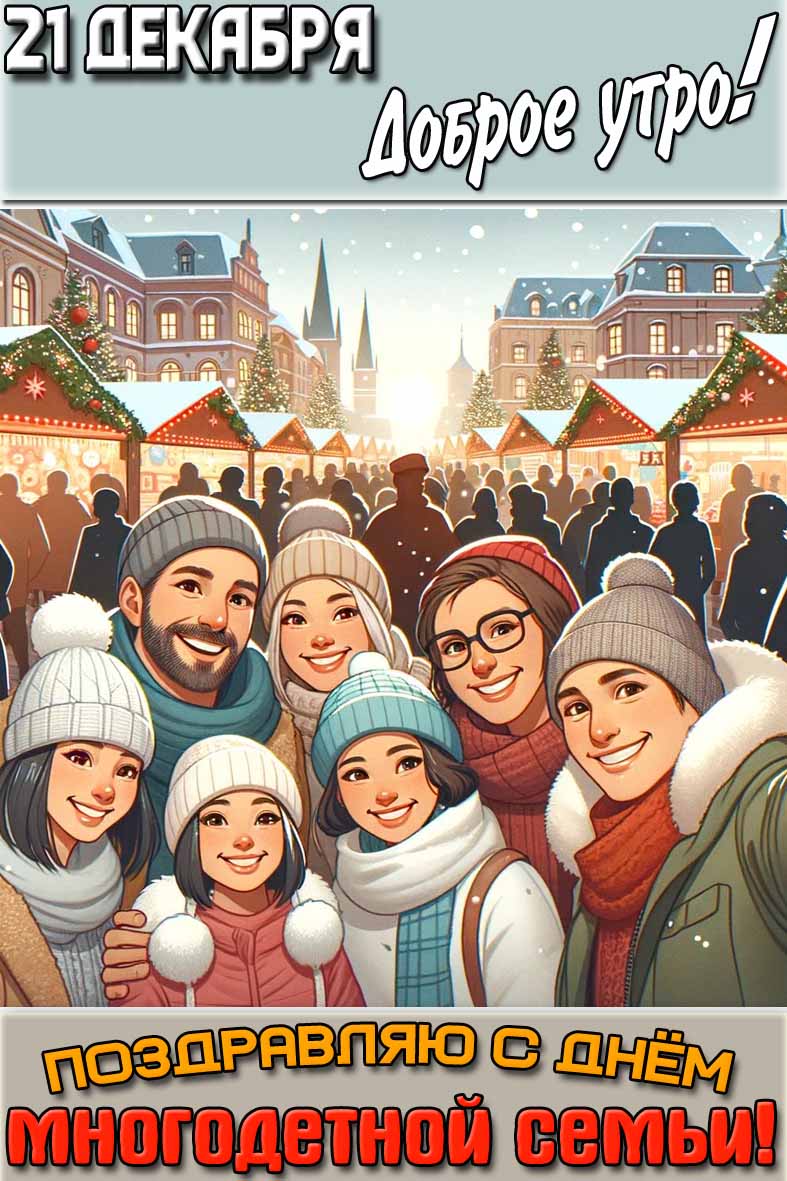Картинка "21 декабря доброе утро! Поздравляю с днём многодетной семьи!"