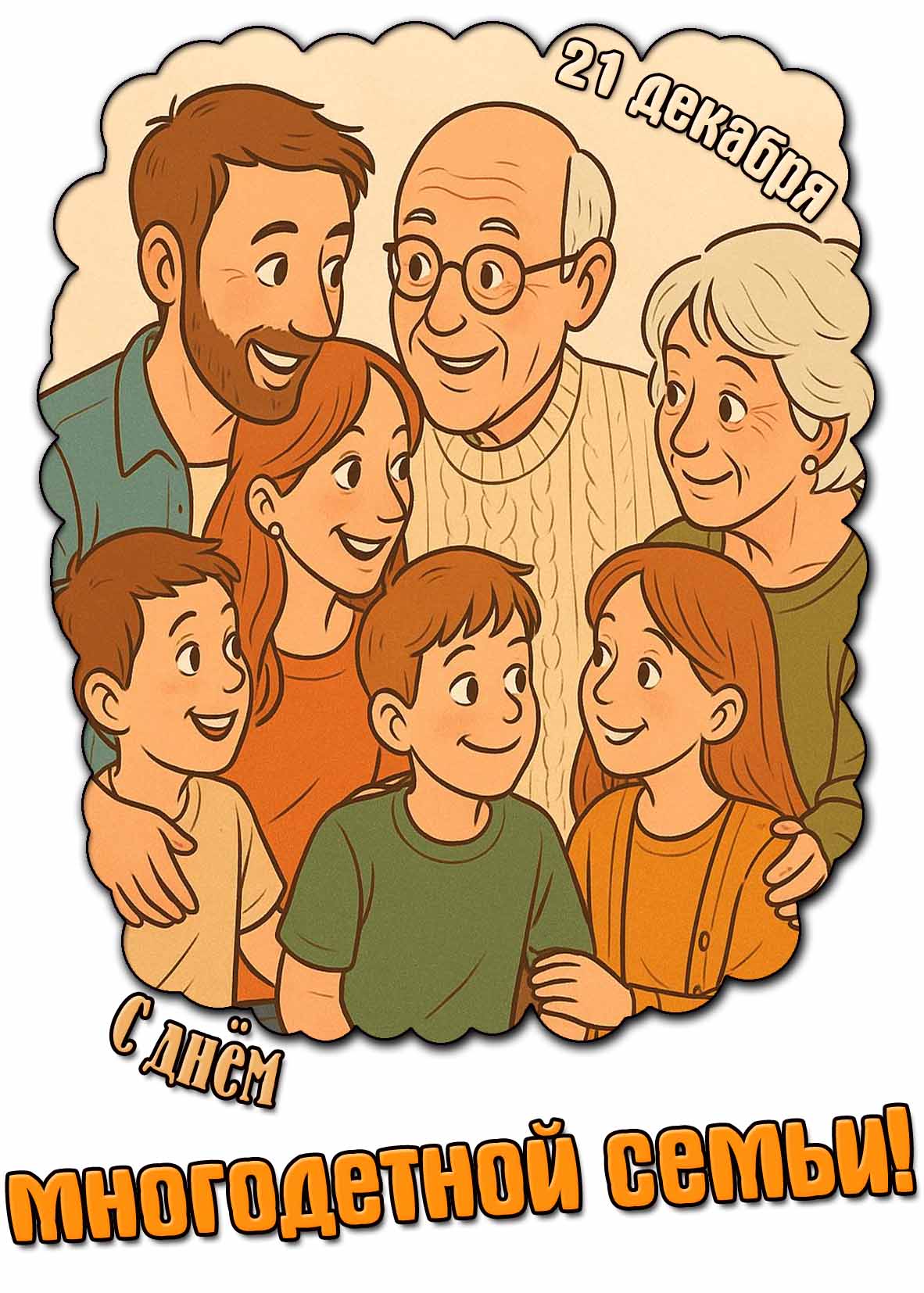 Красивая картинка с днём многодетной семьи - 21 декабря