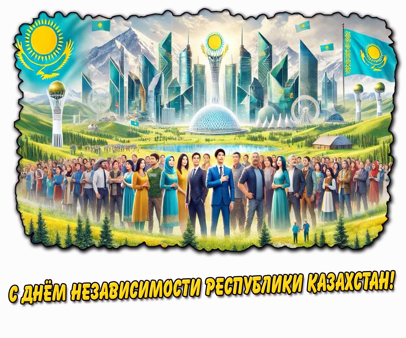С днём независимости Республики Казахстан! - открытка