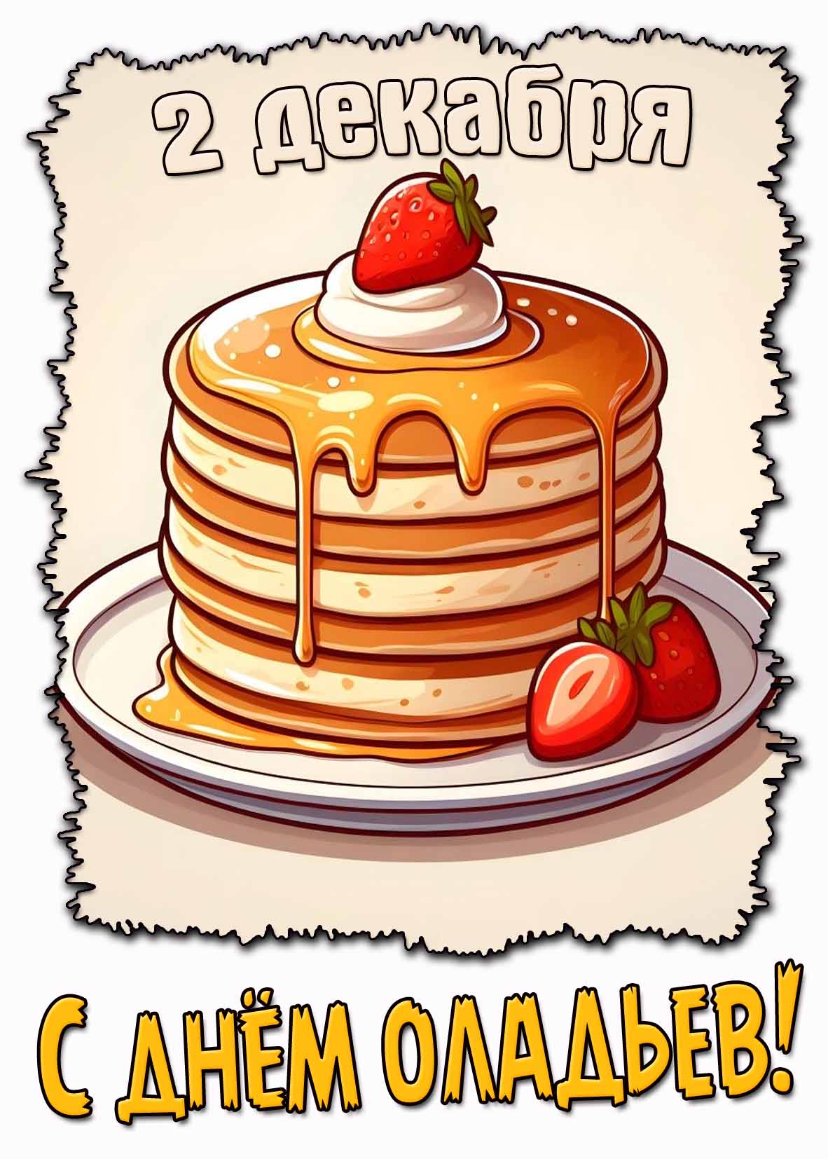 С днём оладьев! - открытка на 2 декабря
