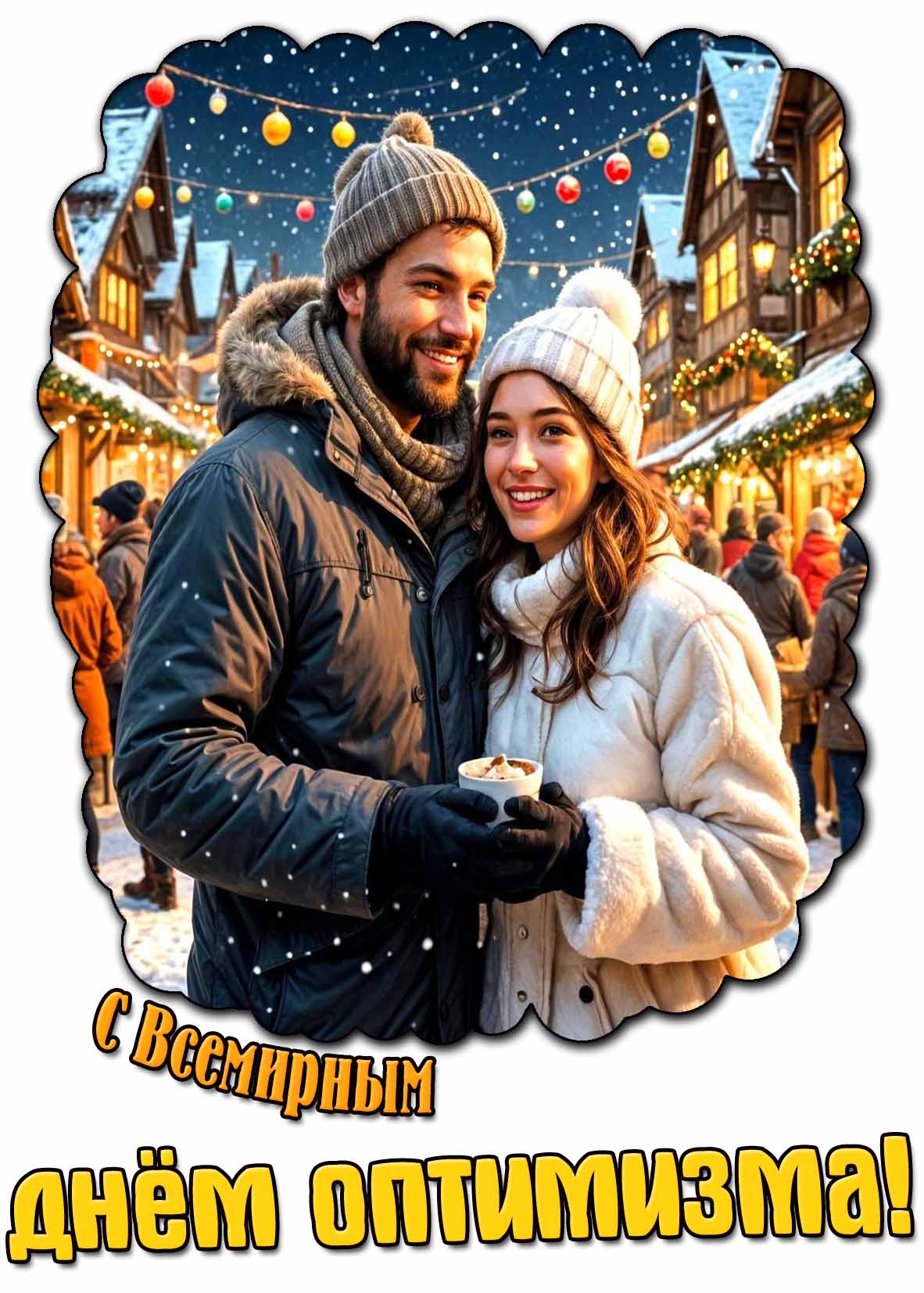 Зимняя картинка с Всемирным днём оптимизма