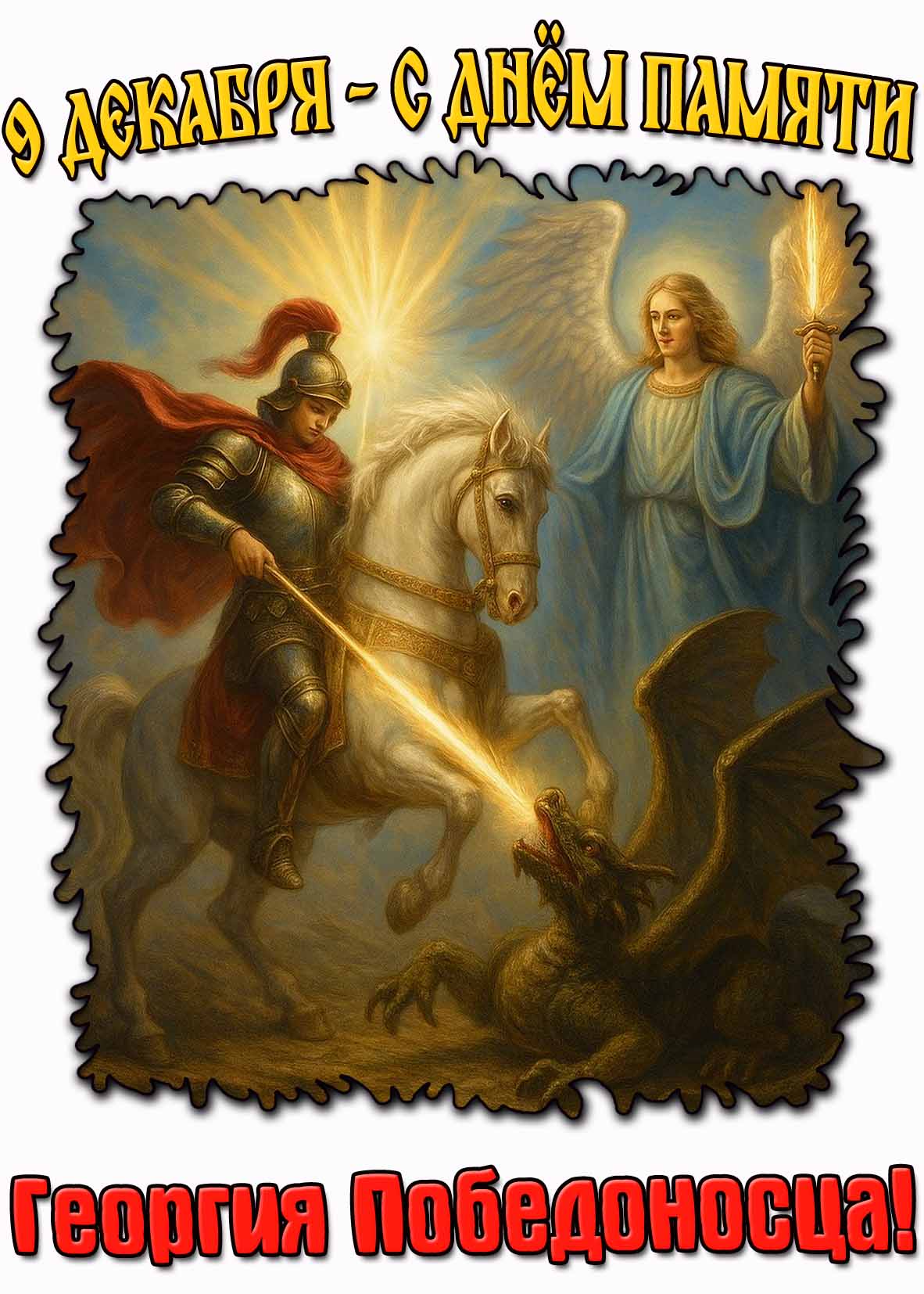 Открытка 9 декабря - с днём памяти Георгия Победоносца!