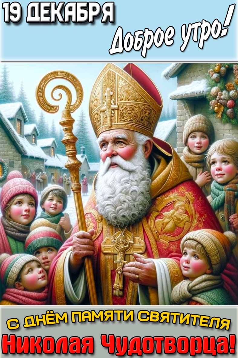 Картинка "19 декабря доброе утро! С днём памяти святителя Николая Чудотворца!"