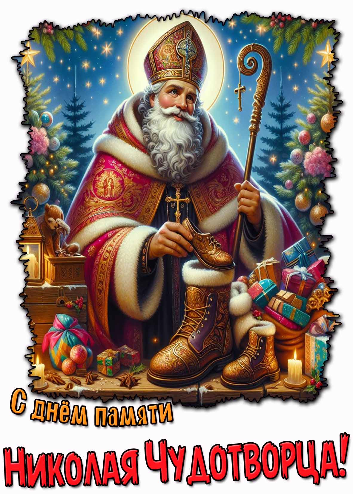 Красивая картинка с днём памяти святителя Николая Чудотворца