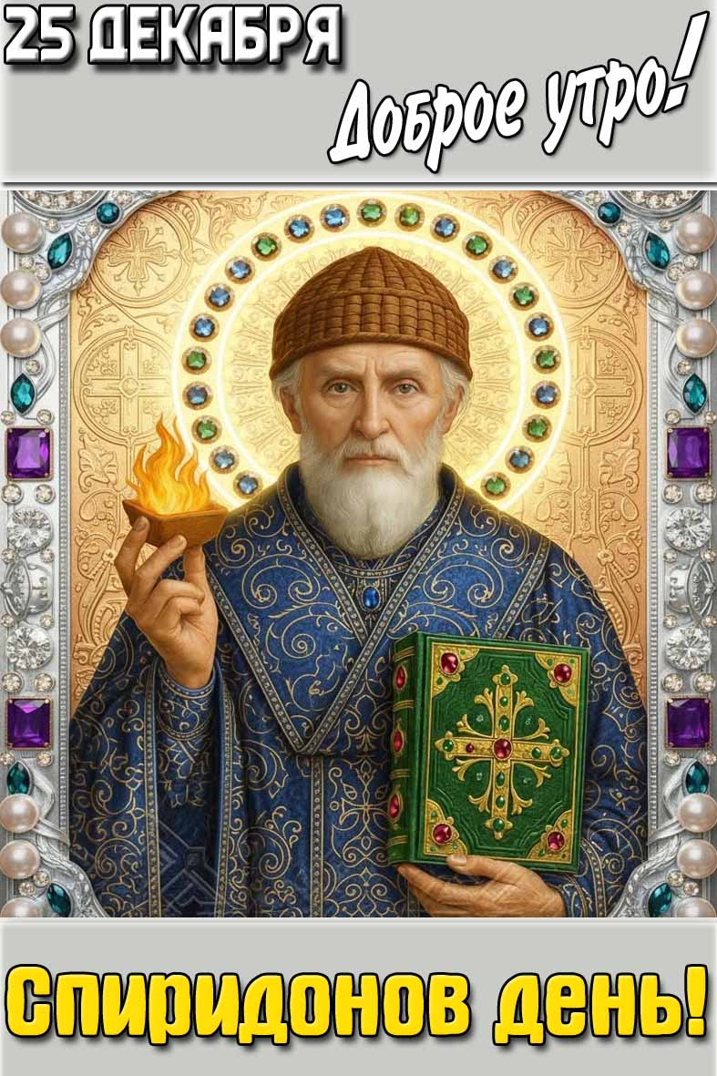 Картинка "25 декабря доброе утро! Спиридонов день!"
