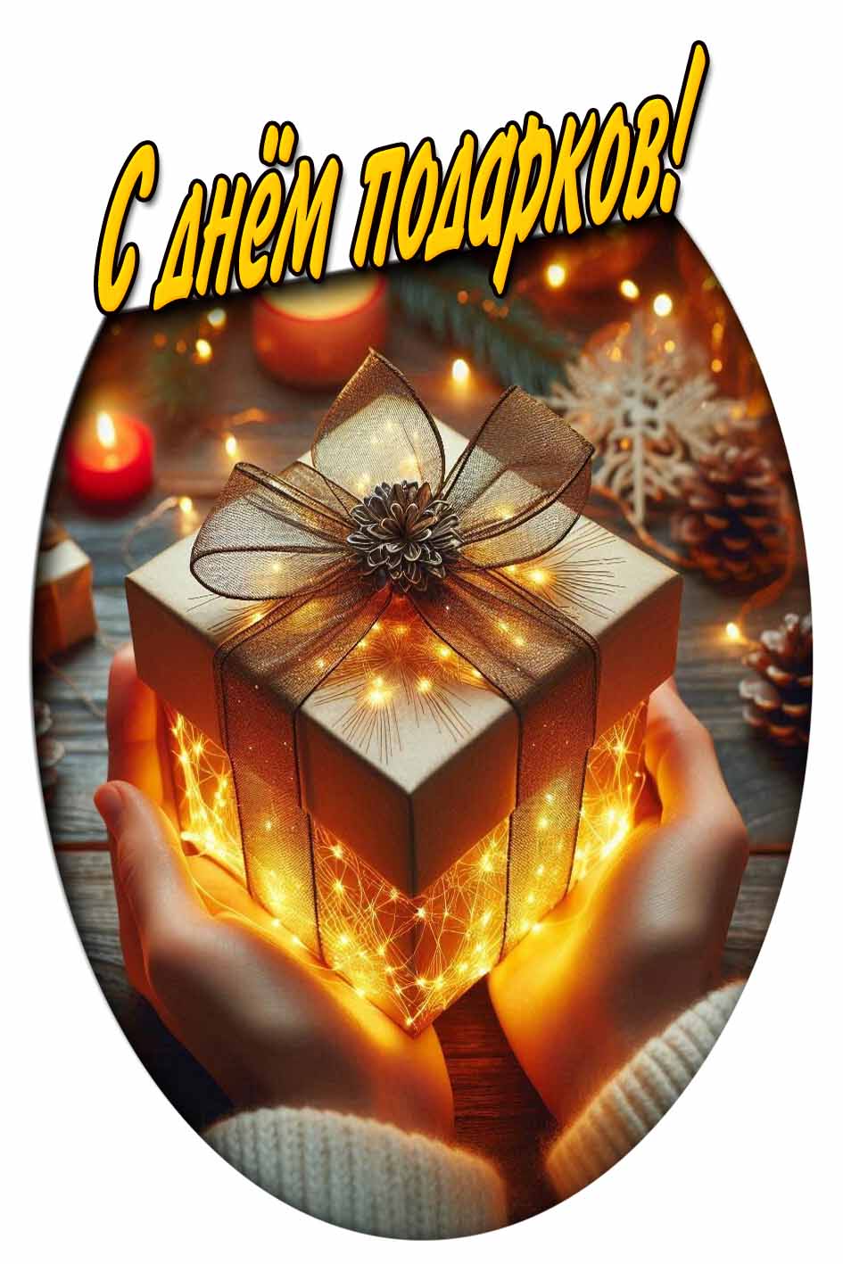 С днём подарков! - светящаяся открытка