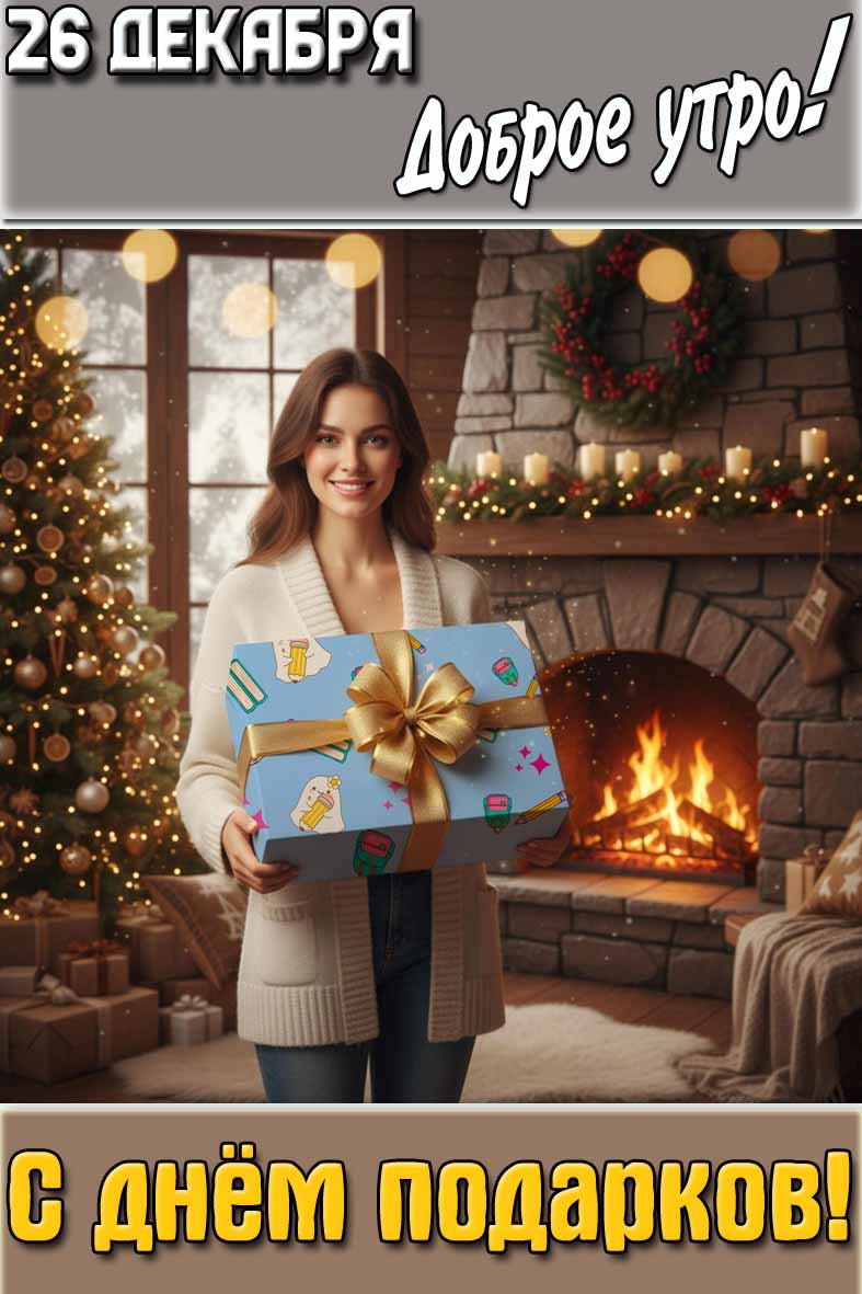 Картинка "26 декабря доброе утро! С днём подарков!"