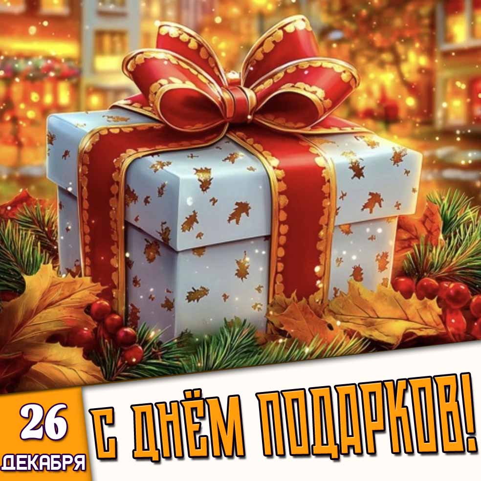Открытка 26 декабря - С днём подарков!