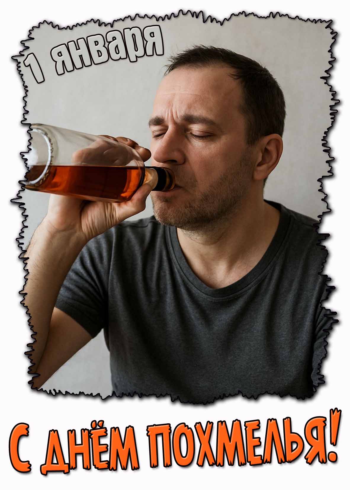 Картинка с днём похмелья - 1 января