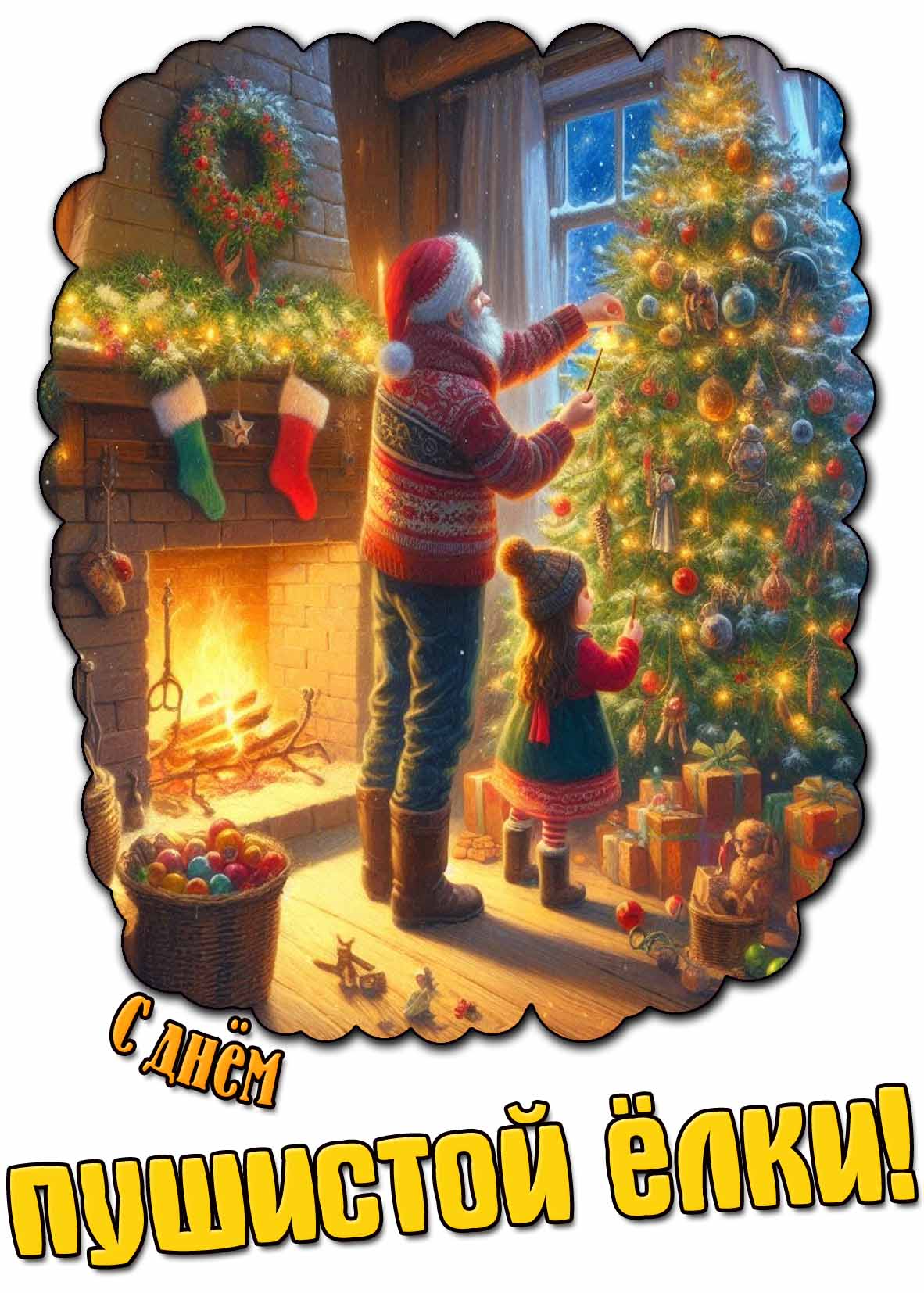 Красивая картинка с днём пушистой ёлки