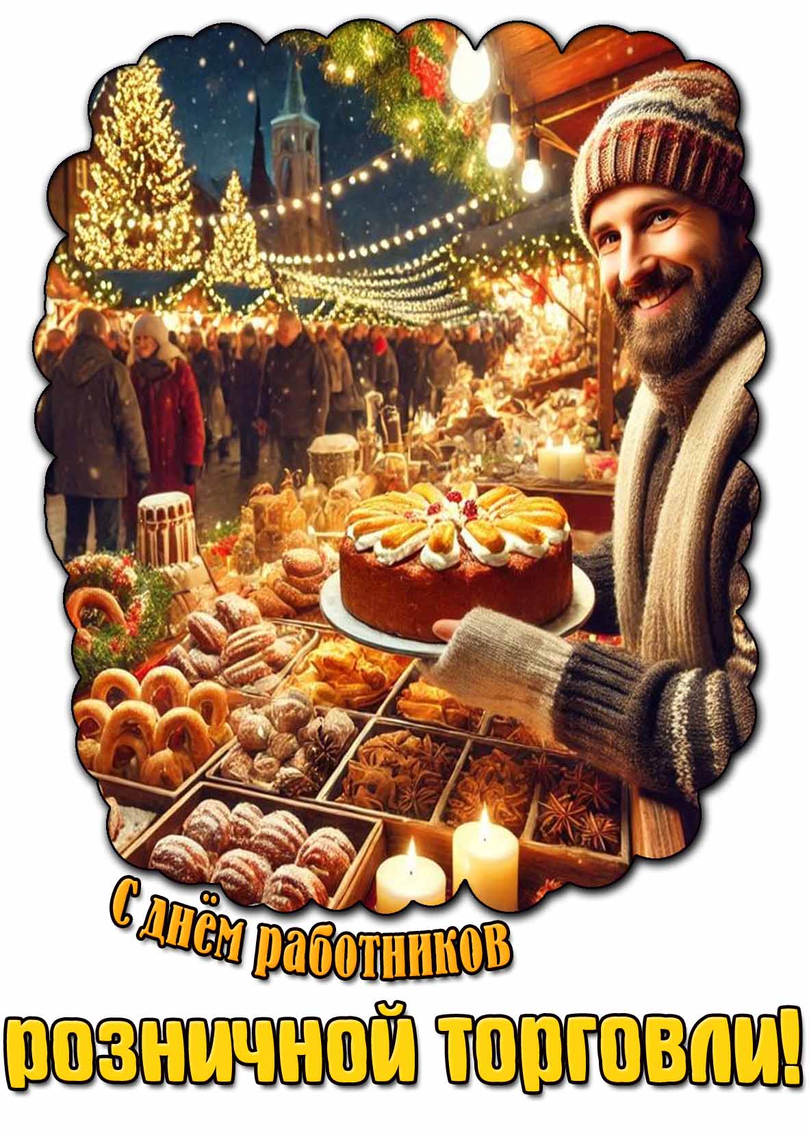 С днём работников розничной торговли! - праздничная открытка