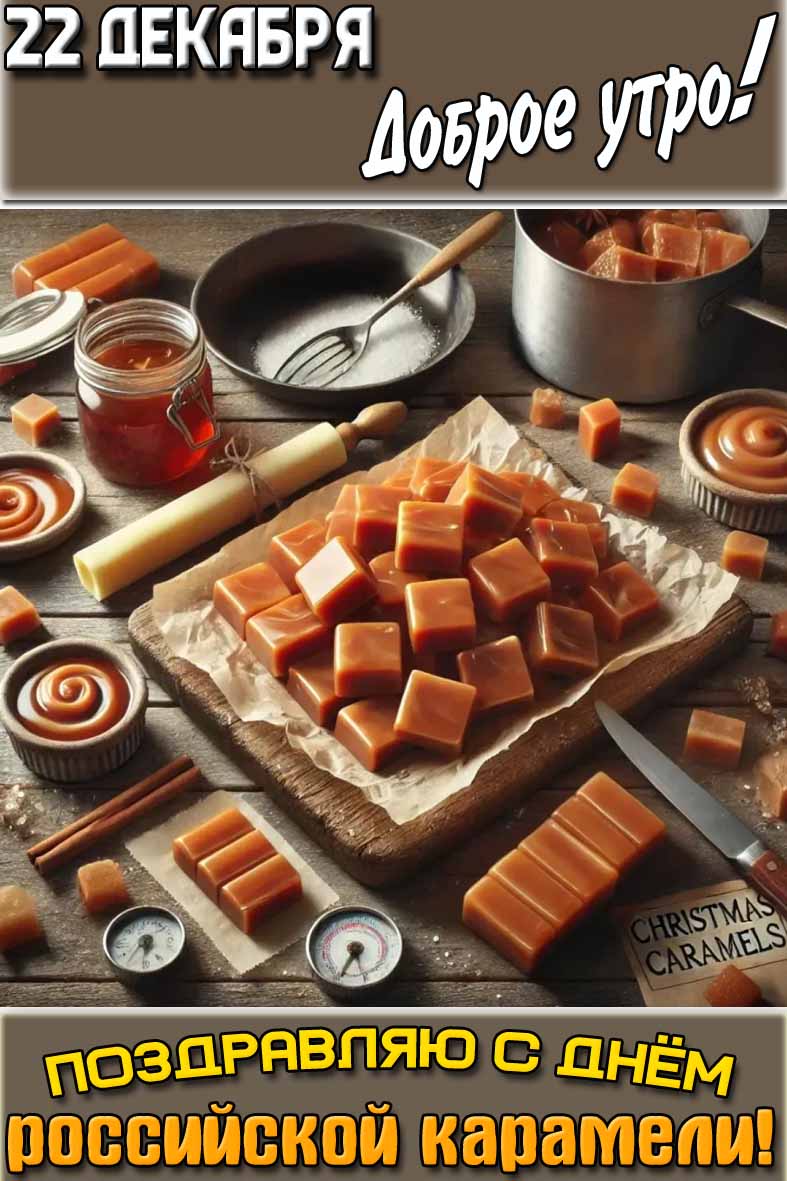 Картинка "22 декабря доброе утро! Поздравляю с днём российской карамели!"