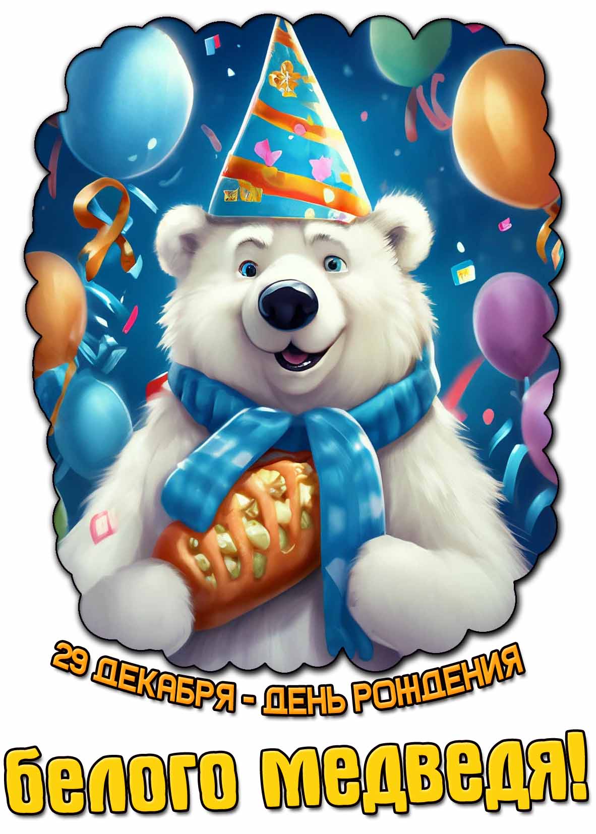 29 декабря - день рождения белого медведя! - открытка
