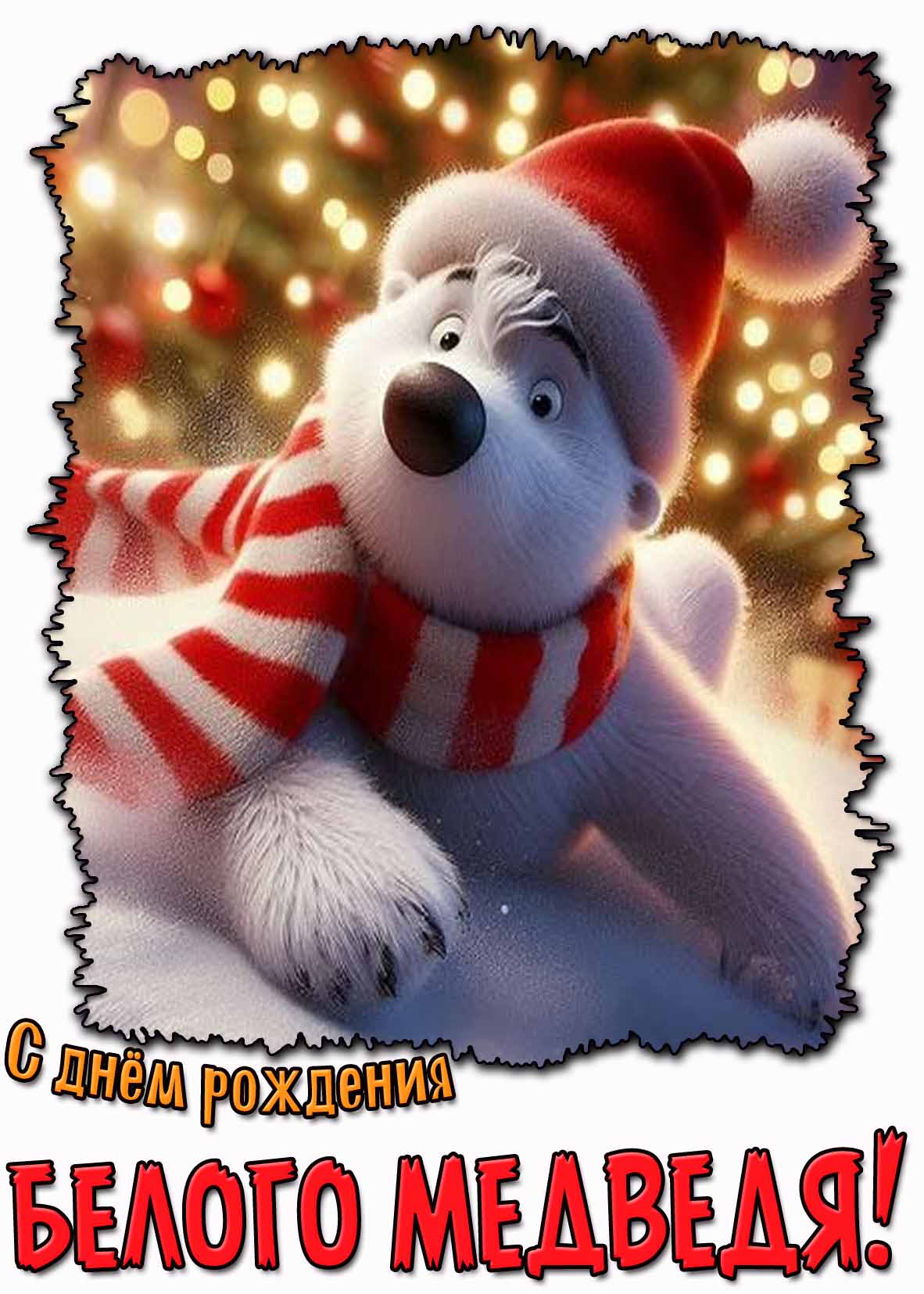 Смешная картинка с днём рождения белого медведя