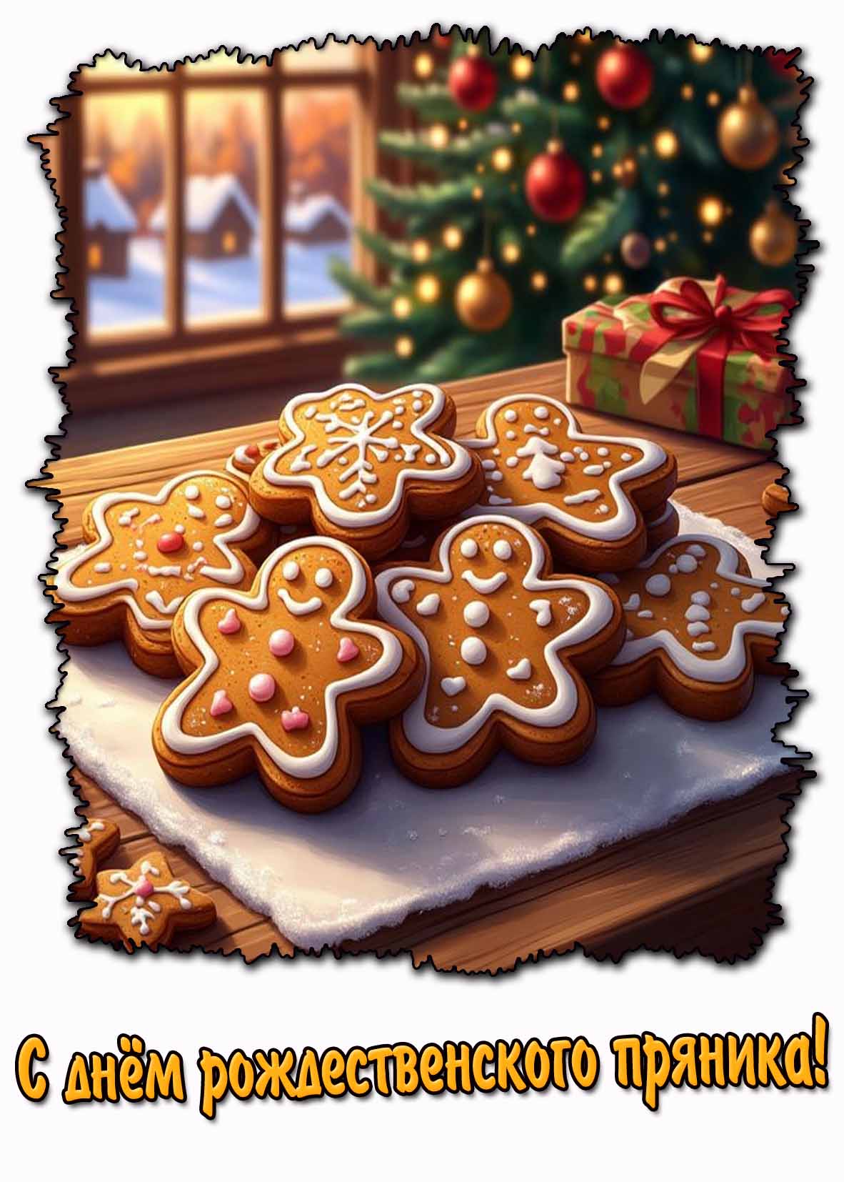 Красивая картинка с днём рождественского пряника