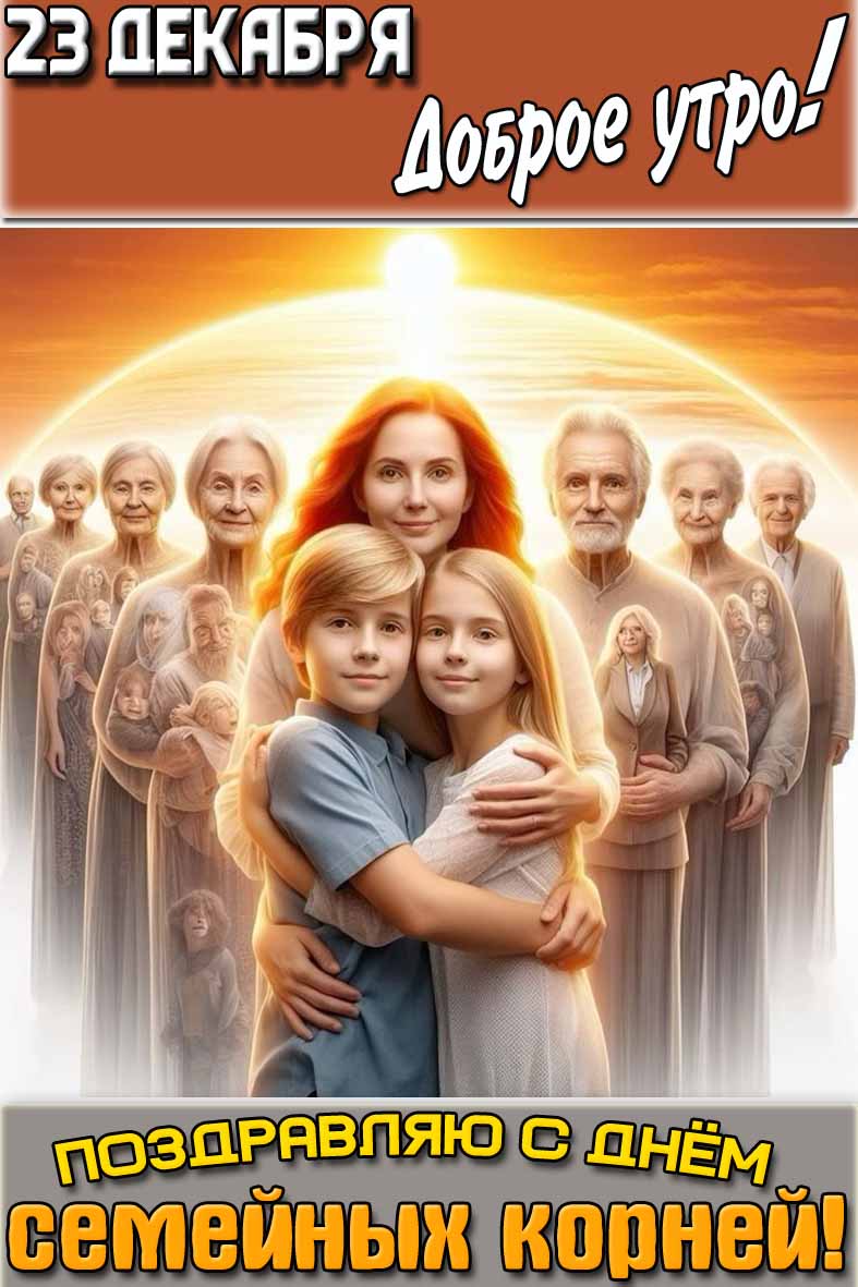Картинка "23 декабря доброе утро! Поздравляю с днём семейных корней!"