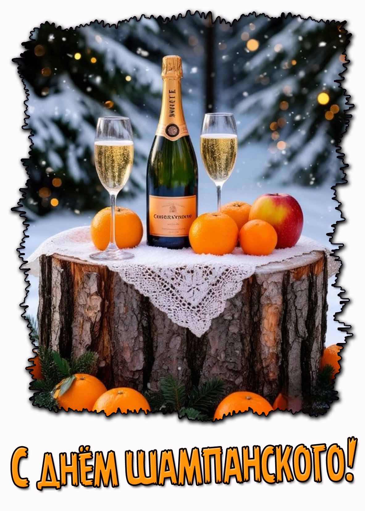 Зимняя картинка с днём шампанского