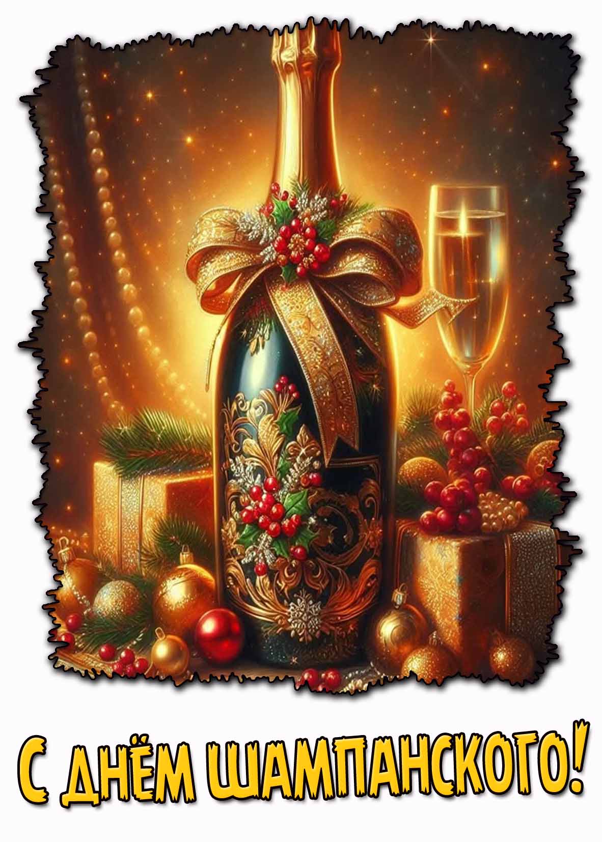 С днём шампанского! - праздничная открытка