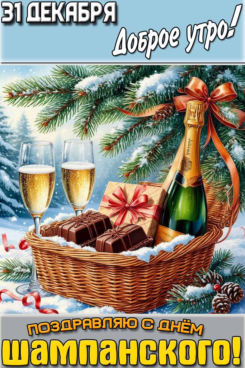 Картинка "31 декабря доброе утро! Поздравляю с днём шампанского!"