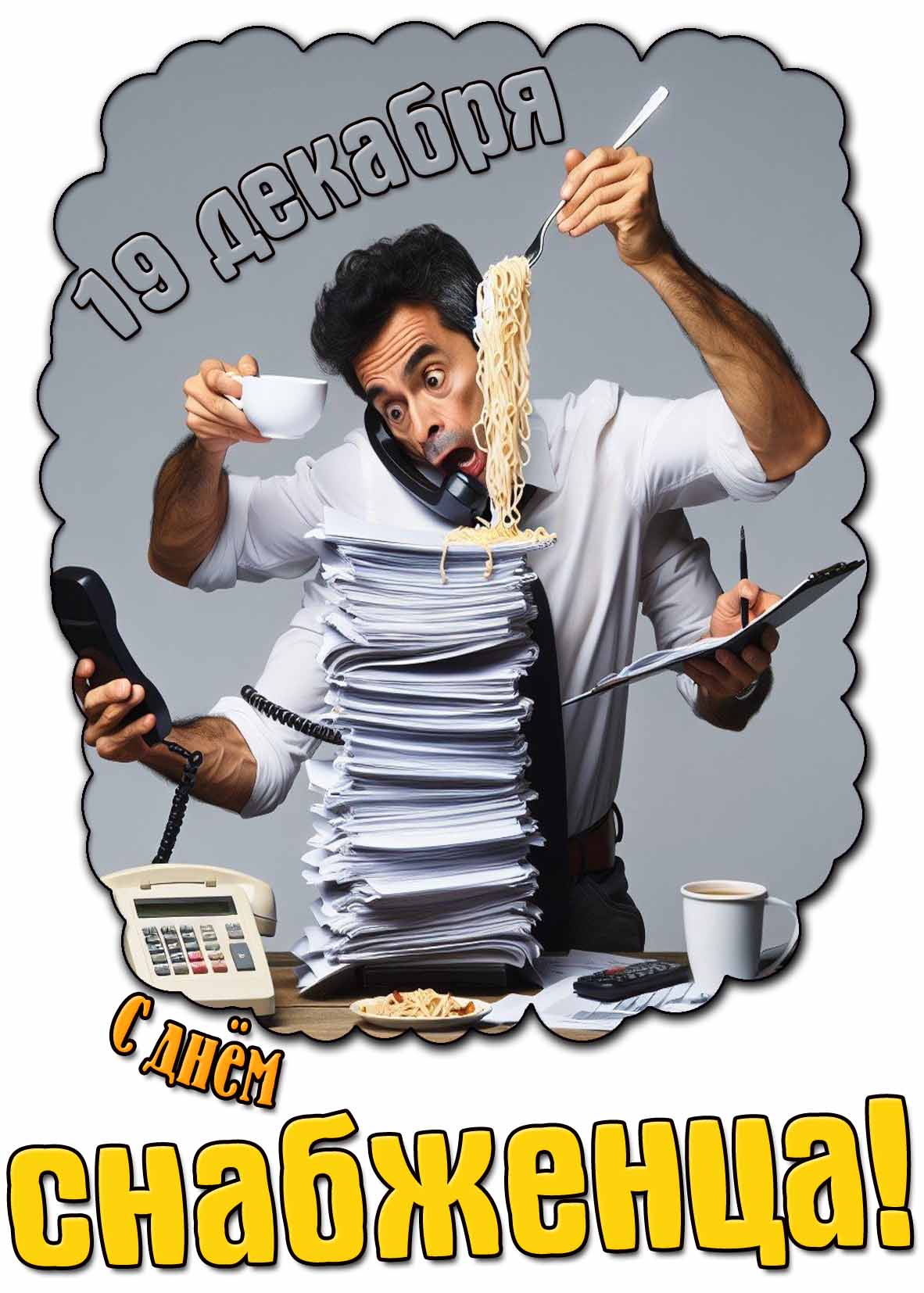 Смешная открытка с днём снабженца - 19 декабря