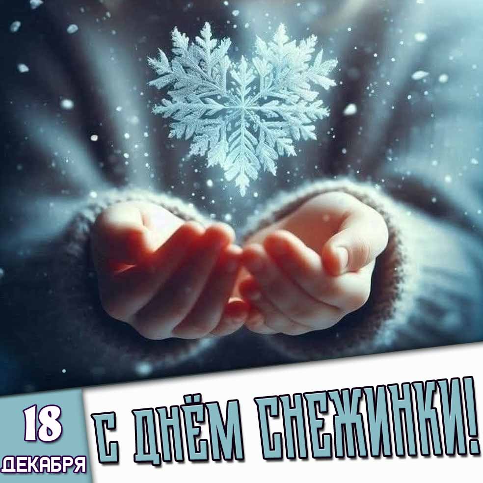 Картинка 18 декабря - с днём снежинки!