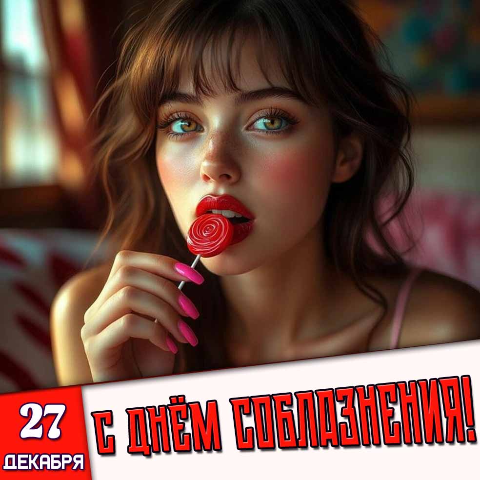 Открытка 27 декабря - С днём соблазнения!