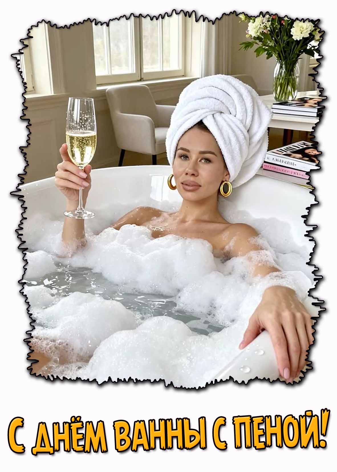 Картинка с днём ванны с пеной