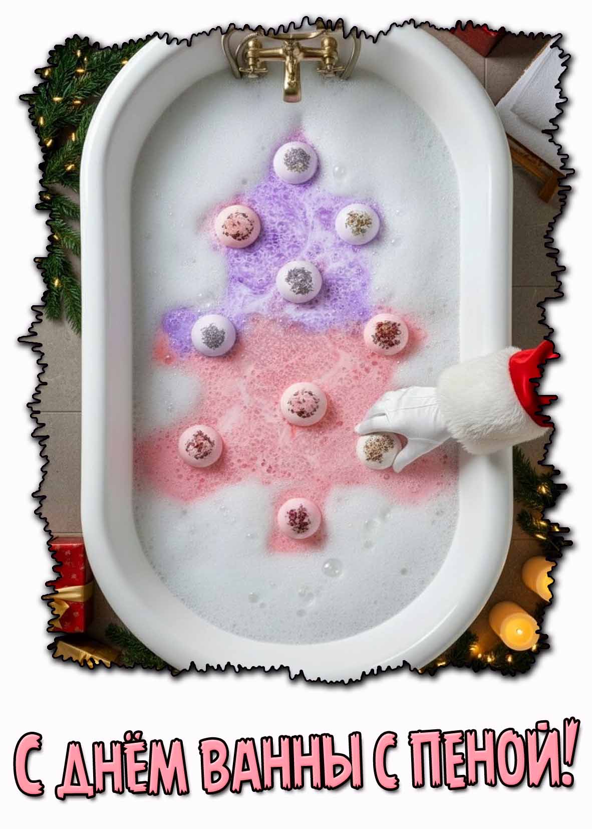 С днём ванны с пеной! - открытка