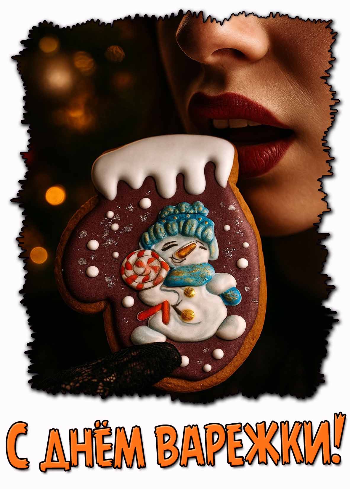 Креативная открытка с днём варежки