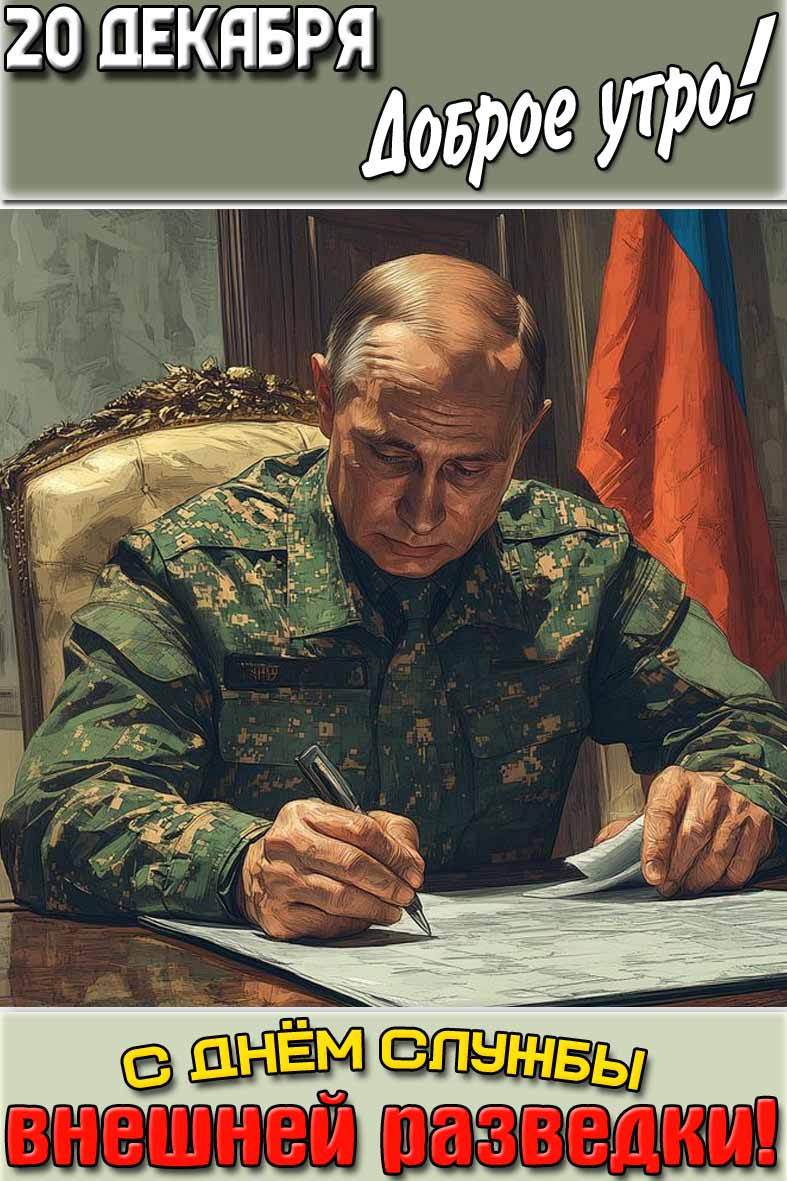 Открытка "20 декабря доброе утро! С днём службы внешней разведки!"