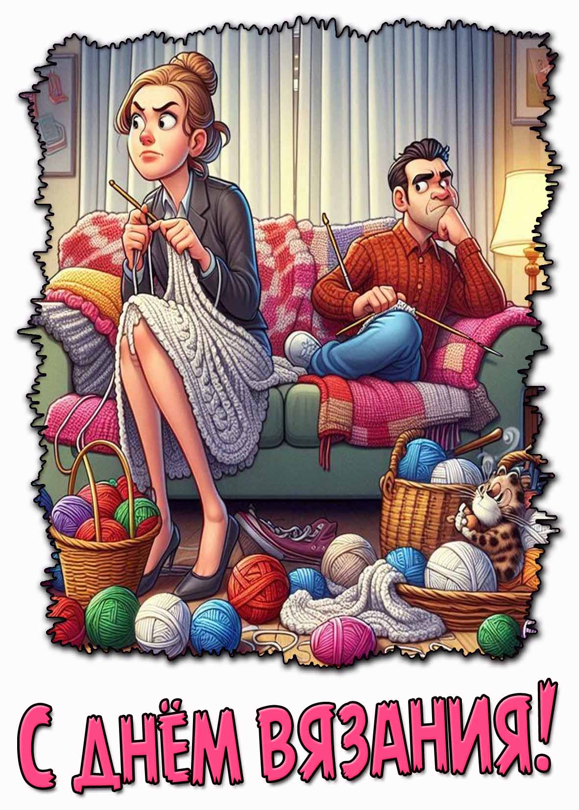 Смешная картинка с днём вязания