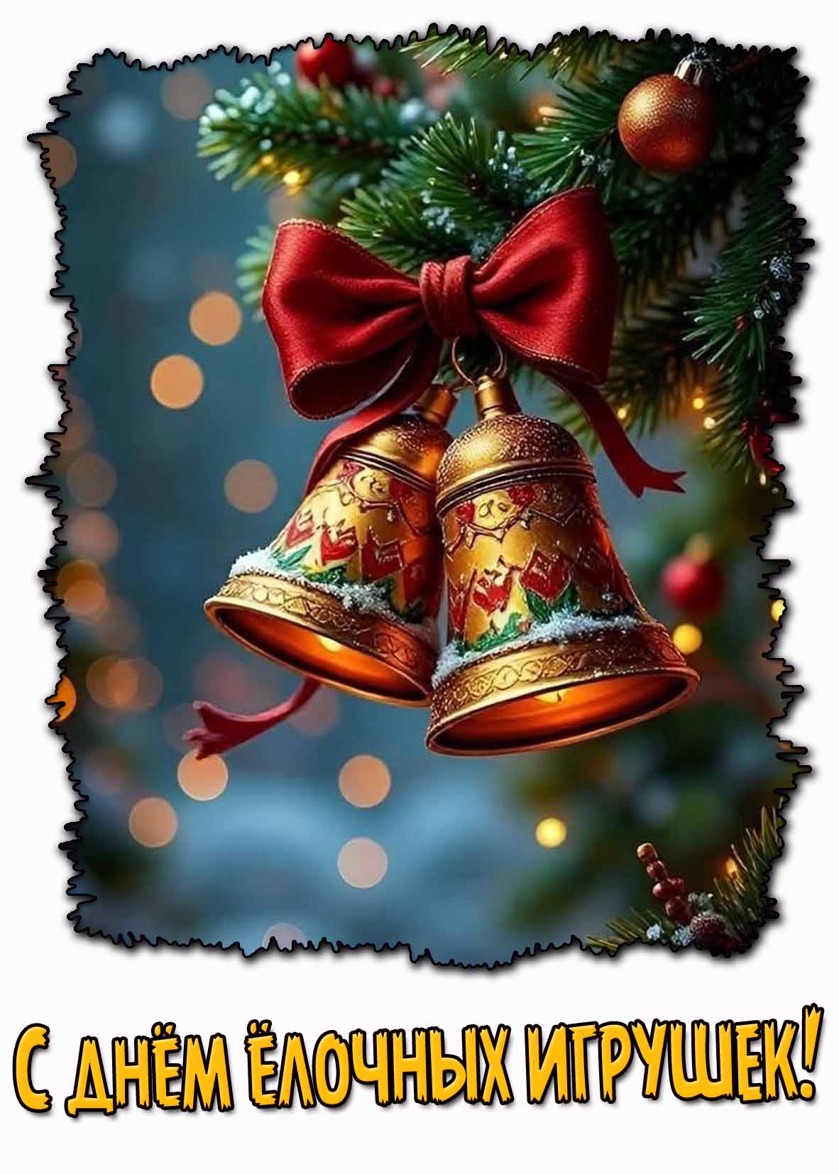С днём ёлочных игрушек! - открытка