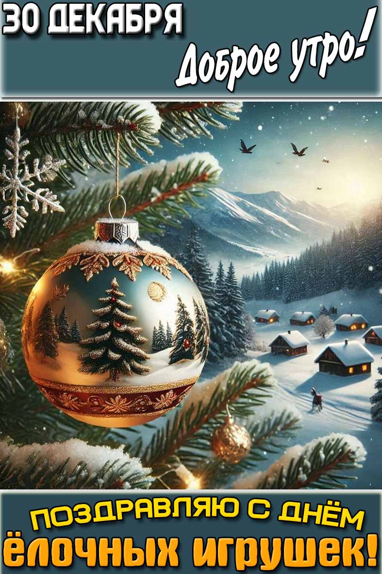 Картинка "30 декабря доброе утро! Поздравляю с днём ёлочных игрушек!"