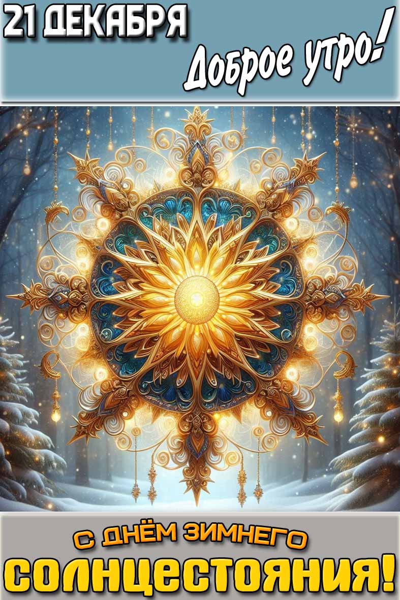 Картинка "21 декабря доброе утро! С днём зимнего солнцестояния!"