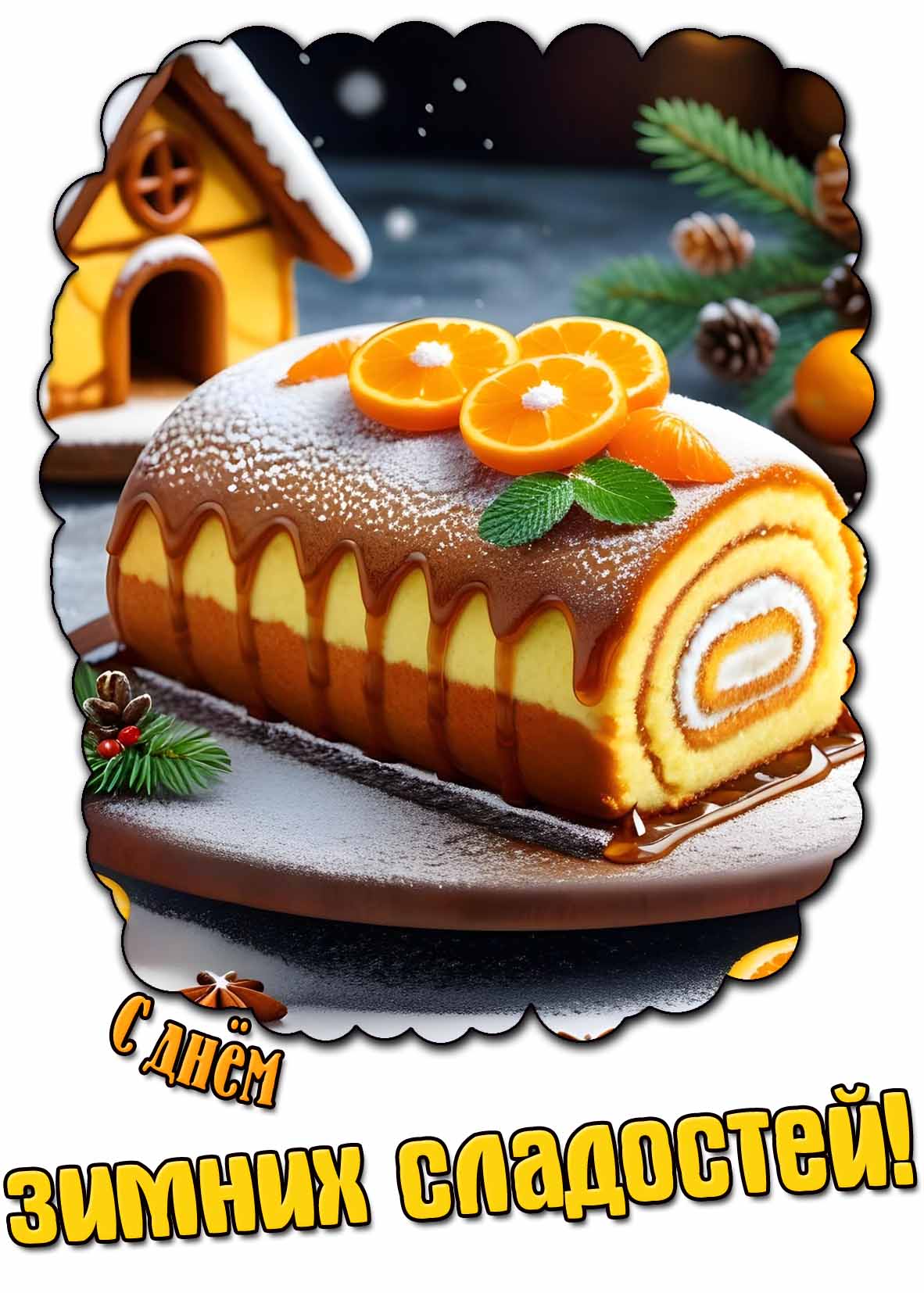 С днём зимних сладостей! - картинка с рулетом