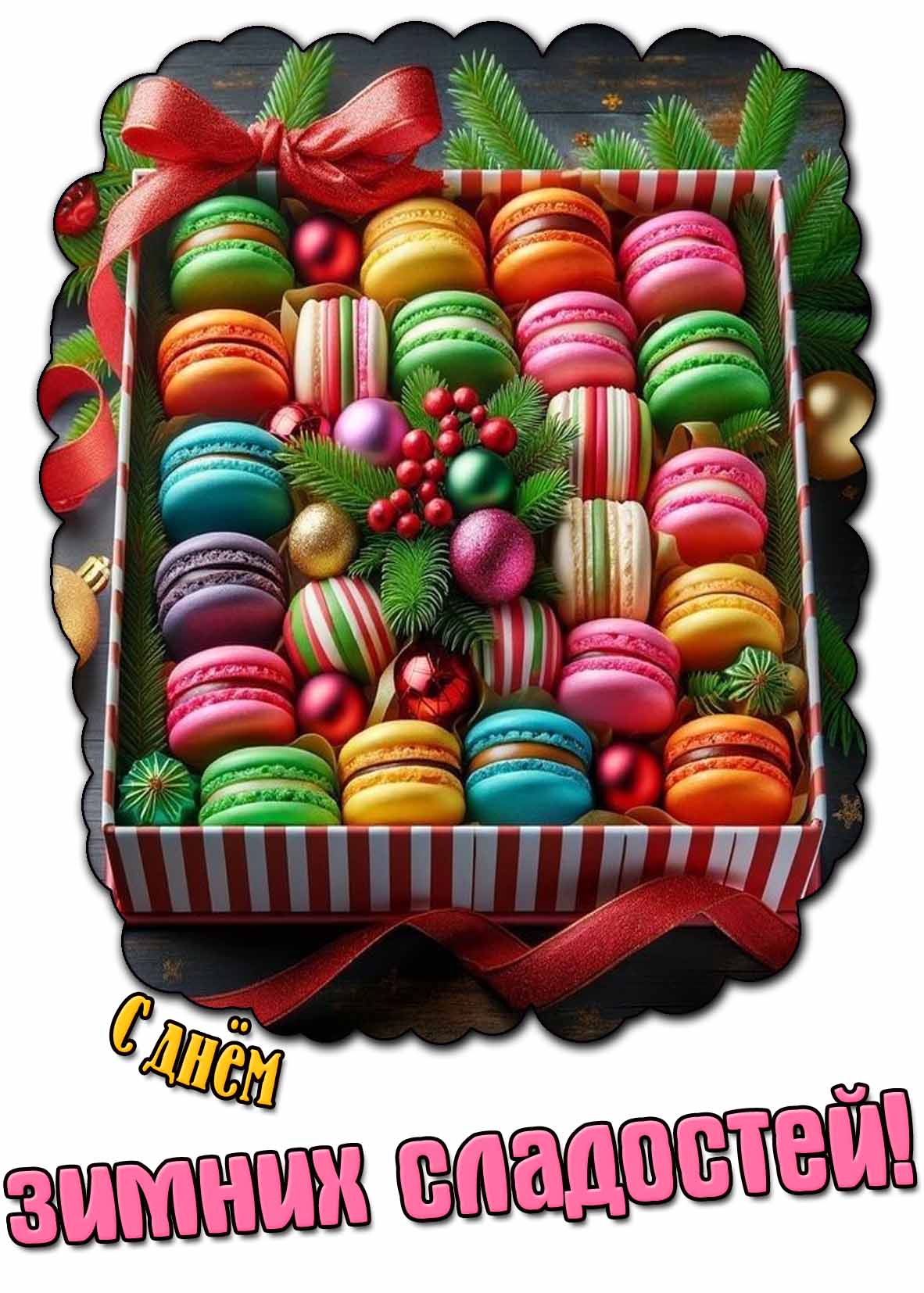 Открытка ко дню зимних сладостей