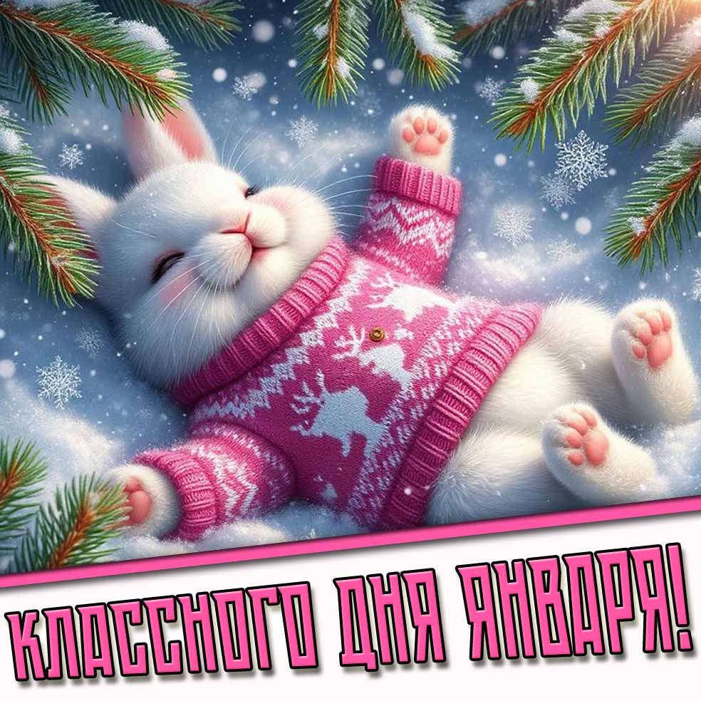 Открытка классного дня января